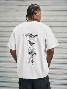 Modcrash Men's Fashion Print Loose Fit Short Sleeve T-Shirt | Exquisite Design | Summer Essentials | Easy To Match, Highlights Your Style, Vintage American Style, Unisex, Loose Fit Summer Wear – Suitable For Everyday Wear And Summer Vacation. 100% Cotton. - 白色 - 查看 7