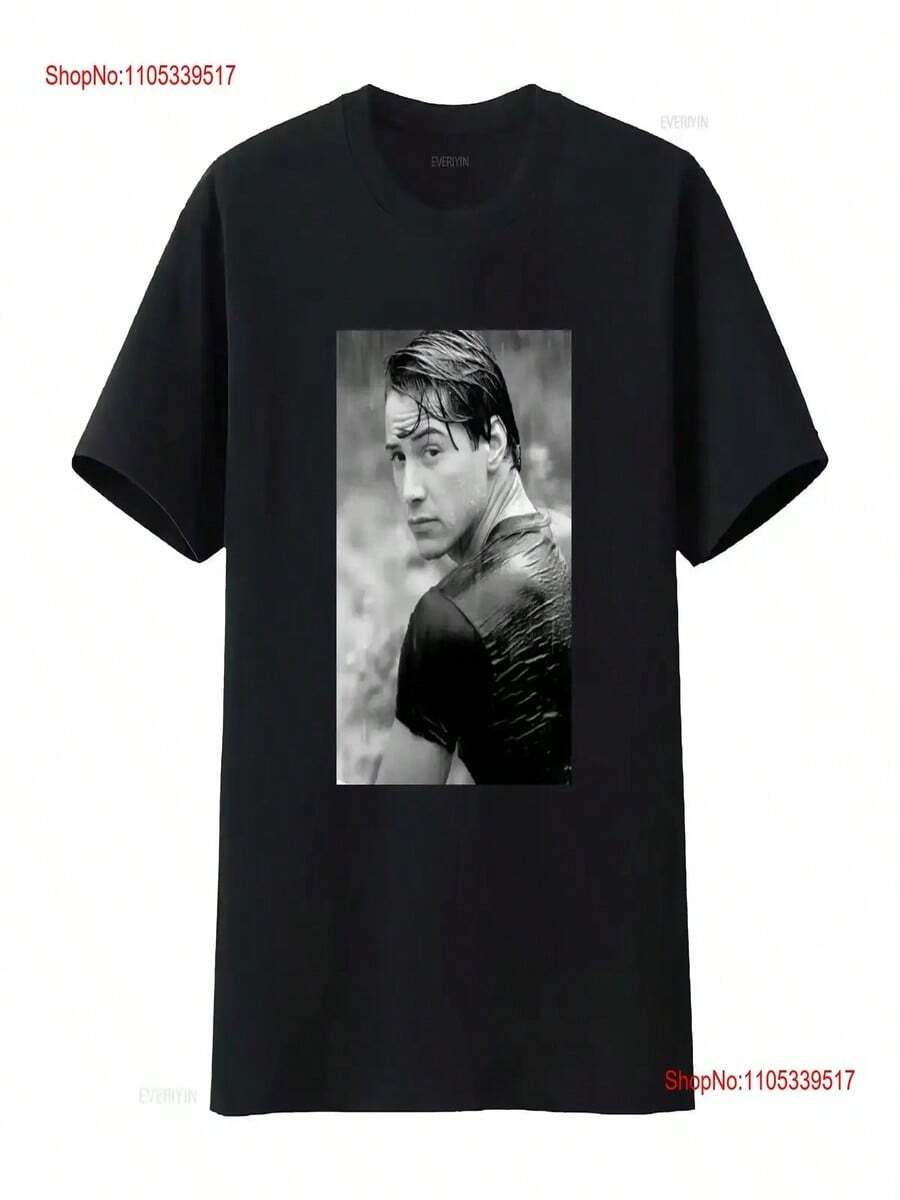 Camiseta de Keanu Reeves "Point Break" para fans de la película de surf, estilo retro, acabado lavado, versátil, suave y cómoda, elegante, con un toque ligeramente informal. - Negro - Ver 1