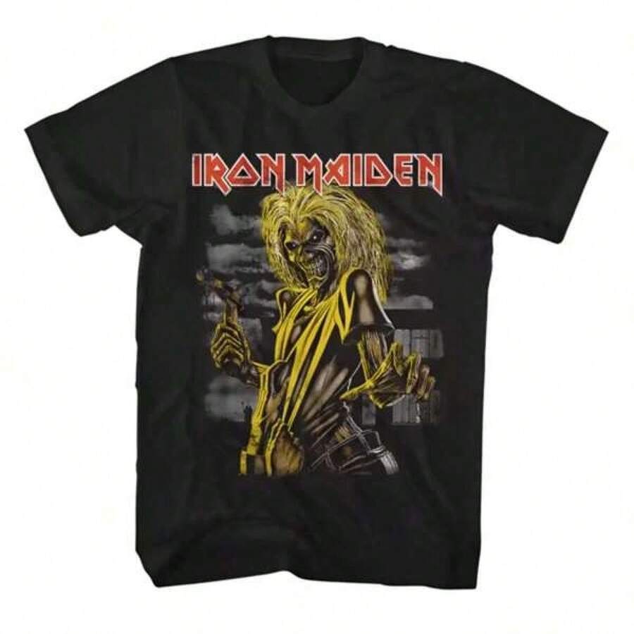 Iron Maidens Killer Band Graphic Print Summer Autumn Winter Unisex Short Sleeve T-Shirt Casual Outdoor Street Fun Shirt Breathable Streetwear Style T-Shirt,Everyday Wear,Casual Cotton Tee,Soft,Lightweight,Comfortable,Unisex,Crew Neck,Fitted,Minimalist Graphic,Funny Graphic,Slogan Tee,Quote Tee,Gym Top,Going Out,Outdoor Wear,Holiday,Graduation,BeachParty,Surfing,Picnic,Gift,Airport Outfit,Spring,Summer,Autumn,Winter,All Season,Women Summer Coords,Modest Summer Outfits,Birthday Dress,Party Outfits,Rave Outfit,Office Wear,Gym Wear,Resort Style,Classic Graphic Tee,Women Trending Now,Modest Summer Outfits,Summer Coord,Festival Outfit,Festival Co Ord,Ibiza,Petite Women Clothing,Concert Outfits,Country Outfit Women,Boho,,Brides Maid Dresses,Bohemian Style Women,Skort BNL1 - 黑色 - 查看 1