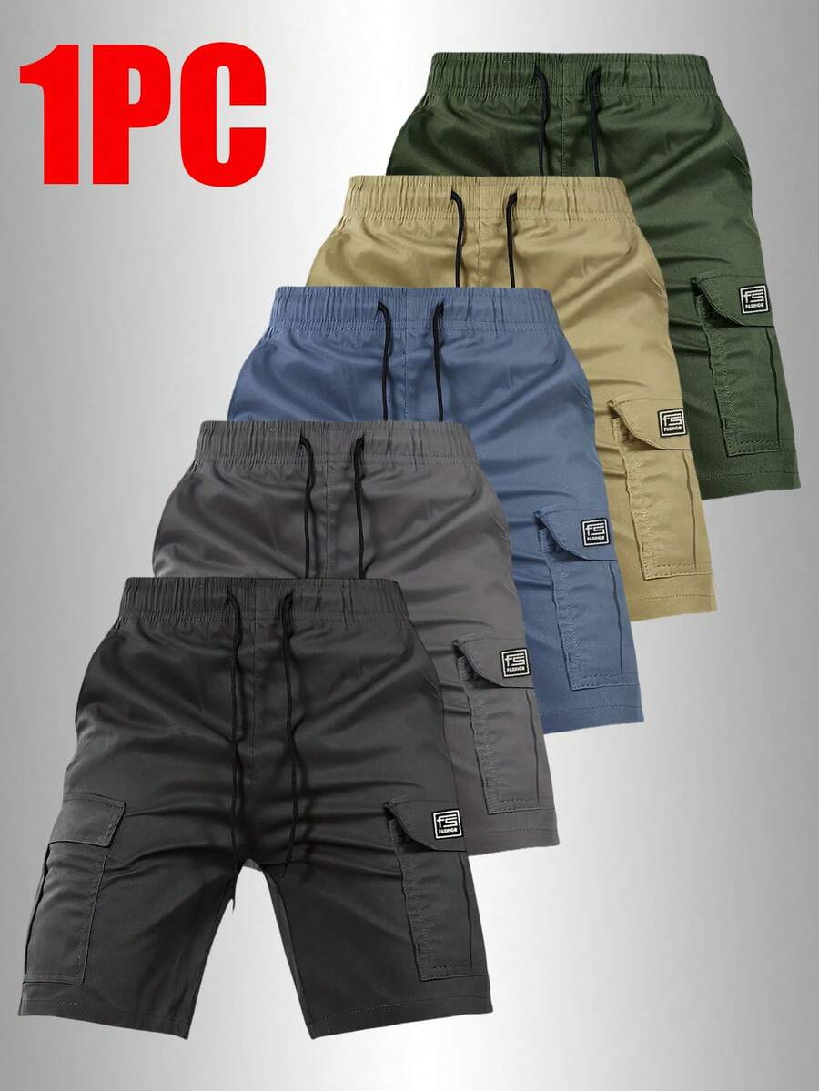 Men's Summer Casual Sports Shorts With Drawstring Waist And Unique Side Pockets Design, Suitable For Daily Leisure, Running, Cycling, Ball Sports, Fitness And Other Activities - Black - View 1