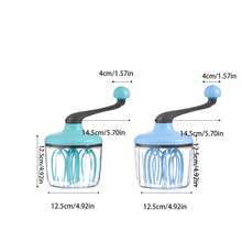 新款半自動打蛋器 手動奶油攪拌器 蛋液攪拌器 手搖式蛋白烘焙工具 1件裝 - 彩色 - 查看 8