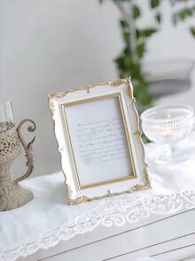 1pc Vintage European Style Golden Floral Oval Photo Frame, European Palace Decor Frame, Suitable For Family Photo Display, Fit For K-Pop Star Card Album - 1PC - View 10