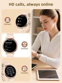 LIGE New Round Dial Silicone Strap Smartwatch, Daily Waterproof, Multiple Sports Functions, Activity Tracking, Weather Forecast, Call Reminder, Customizable Dial, Fashion Multi-Function Sports Smartwatch For Men And Women - View 3