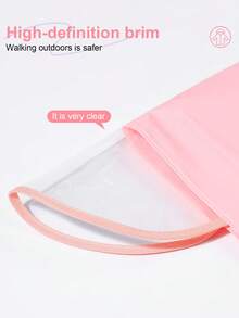 1pc Dinosaur Shaped Raincoat For Kids, Made Of Odorless EVA Material With Backpack Pocket, Transparent Large Brim For Preschool & Elementary School Students, Cute Design Essential Raingear - Pink - View 5