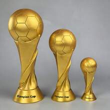 1pc Gold Football Champion Trophy, Sports Event Award Ornament, Resin Decorative Award Souvenir, Tournament Winner Desktop Decoration Gift - View 7