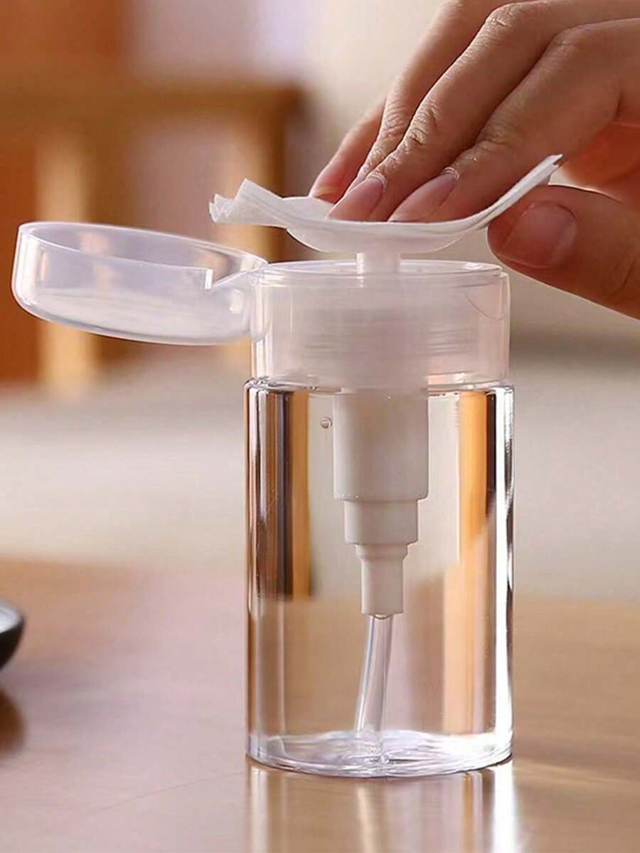 Bộ 1/2 chai dạng nhấn 200ml/300ml, chai đựng dầu tẩy trang, chai đựng nước hoa hồng dưỡng ẩm du lịch. Chai rỗng không được chứa bất cứ thứ gì khác, không được đựng chất lỏng ở nhiệt độ trên 60℃, vì sẽ gây biến dạng và co rút. - trắng - Xem 1