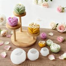 3D玫瑰花模具,包含小号、中号和大号玫瑰花模具,适用于情人节蜡烛制作,硅胶蜡烛模具套装 - 也适用于香薰蜡烛制作、石膏、花卉石膏、香石和手工皂制作 | 浪漫玫瑰装饰模具,DIY爱好者和情人节装饰的理想礼物 - 玫瑰花 - 查看 13