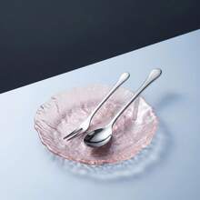 1pc Asymmetrical Pink Elegant Glacier Texture Glass Tray, Luxury Dessert/Fruit/Jewelry Storage Plate - Pink - View 15