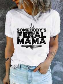 Camisetas Holgadas de Verano, Regalos para las Fiestas, Camiseta de Manga Corta con Cuello Redondo para Mujer, con Estampado de Letras y Anime, Diseño Sencillo, Cómoda y Elegante, Adecuada para Uso Diario Casual, Estilo Elegante, Imprescindible para Fiestas de Verano, Envío Local, Nuevas Llegadas, Ropa de Festival, Día de la Madre, Camiseta Básica de Algodón con Cuello Redondo para Mujer - Blanco - Ver 8