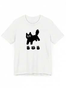 Camiseta suave 100% algodón, nueva colección Primavera/Verano 2026, funda para teléfono Kiao Cat Glass Bumper, top de manga corta con estampado lindo para mujer, camiseta de algodón transpirable, combina con todo, genial. - Blanco - Ver 1