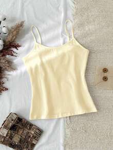 Camiseta de tirantes de algodón 95% versátil para mujer, azul claro, adecuada para el verano - Albaricoque - Ver 6