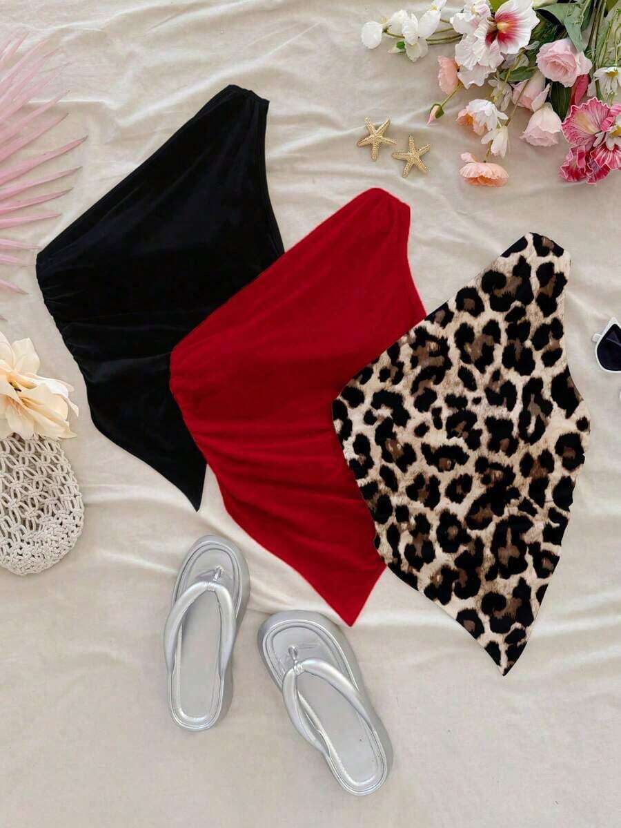 Set de 3 blusas casuales con estampado floral, adecuadas para el verano - Multicolor 5 - Ver 1
