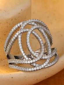 1 buc. Inel elegant cu zirconiu cubic, potrivit pentru femei, ideal pentru nunți, logodne, petreceri aniversare, cadou de Ziua Îndrăgostiților - 1# - Vizualizare 2