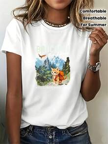 Camiseta casual Little Fly Prince de 180G, cómoda y transpirable, adecuada para reuniones familiares y fiestas de empresa, ¡es el regalo perfecto para las celebraciones de verano! - Blanco - Ver 1