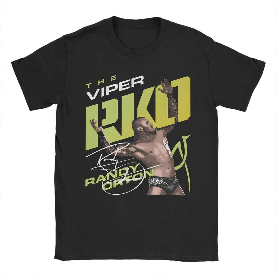 Camiseta unisex de algodón puro con estampado gráfico de Randys Ortons Outfit M1en WoM1en. 220 g de algodón grueso, suave y transpirable con excelente elasticidad, agradable para la piel y cómoda para usar todo el día. Diseño clásico y casual fácil de combinar, ideal para salidas diarias, estilo urbano, deportes, citas y reuniones informales durante todo el año. - Negro - Ver 1