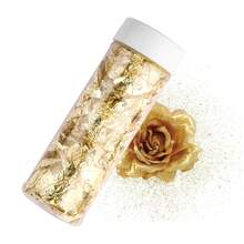 2g/Botella Lámina de Oro Comestible, Lámina de Oro para Decoración de Pasteles, Copos de Oro para Cocinar, Postres, Hornear, Lámina de Oro para Chocolate, Bebidas, Decoración DIY (Oro / Plata / Oro Rosa) - Multicolor - Ver 7