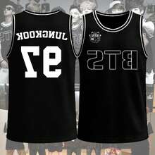 K-Pop JUNG KOOK Basketball Jersey For Men And Women T-Shirt, Retro World Tour 2026 Merch Gifts, Bangtan Come Back Basketball Jersey Tee Gift, Elegant Party Women's Tee, Ideal For Travel, Home Wear, Parties & Casual Wear For Adults, Elegant & Fashionable Clothing | Playful Graphic Tee | Nontransparent Material - JK-97 - 查看 1