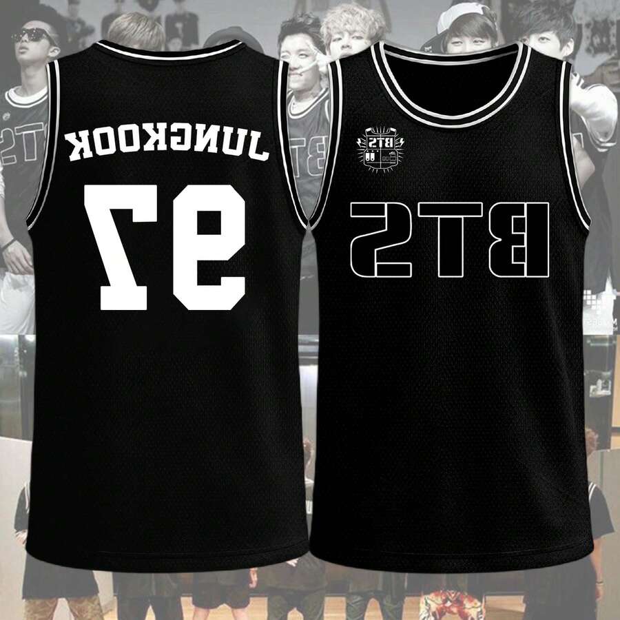 K-Pop JUNG KOOK Basketball Jersey For Men And Women T-Shirt, Retro World Tour 2026 Merch Gifts, Bangtan Come Back Basketball Jersey Tee Gift, Elegant Party Women's Tee, Ideal For Travel, Home Wear, Parties & Casual Wear For Adults, Elegant & Fashionable Clothing | Playful Graphic Tee | Nontransparent Material - JK-97 - 查看 1