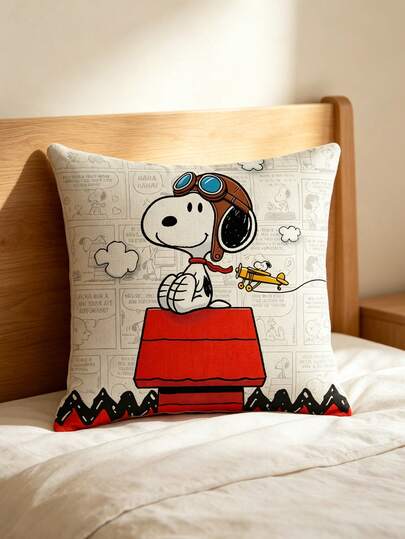 Cojín decorativo de Snoopy para la sala de estar y el sofá - Cojín decorativo impreso lindo para la decoración del hogar