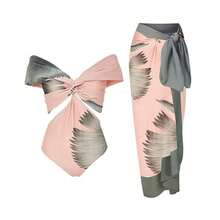 Nuevo traje de baño de dos piezas para vacaciones, bikini, bikini sexy de playa, traje de baño de una pieza conservador para mujer. - Conjunto Y3 verde claro - Ver 7