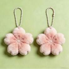 1 Piece Healing Sakura Plush Doll Keychain Pendant Cute Unique Bag Decor Accessory 2026 Classic Popular Stylish Ornament Lovely Exquisite Appearance Versatile Daily Matching Design Perfect For Summer Seaside Beach Leisure Time Graduation Season Travel Trip Holiday Vacation Camping Gathering Casual Street Look Daily Bag Decoration And All Daily Styling Matching For Fashion Lovers - 1 bông hoa đào màu hồng - Xem 2