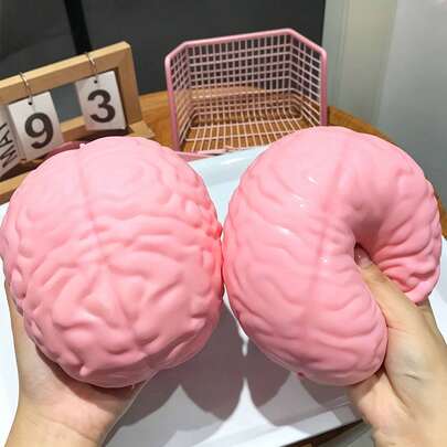 1 món đồ chơi ORB Easy Sqweezy Jumbo Brainy - Bóp quả cầu não khổng lồ, mềm mại, từ từ phồng lên này để giảm căng thẳng - Đồ chơi kích thích giác quan/giảm căng thẳng độc đáo và quà tặng cho người lớn - Đồ chơi nghịch ngợm Halloween