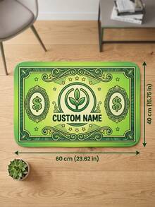 1pc Custom Name Dollar Bill Pet Food Mat,Money Dog Placemat,Non-Slip Cat Feeding Mat,Pet Lover Gift,Indoor Pet Bed Mat, Home Decor, Housewarming Gift - Multicolor - View 8