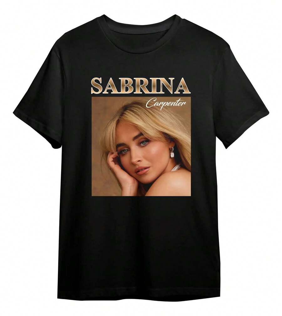 Playera Algodón Sabrina Carpenter 2 - Negro - Ver 1