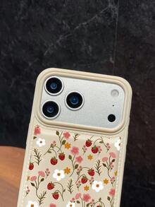 1个草莓碎花手机壳，仿皮纹理，防摔防滑，握感舒适柔软，兼容 11/17/17 Pro/17 Pro Max，快速发货，适合母亲节、情人节、闺蜜节、复活节、生日礼物，春季日常使用。 - 白色 - 查看 3
