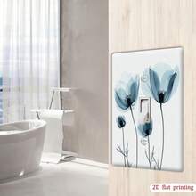 1pc Blue Toned Poppy Flower Switch Plate Cover, Wall Decor Outlet Protector, Suitable For Multiple Scenarios, Artistic Home Decor Accessory - A - View 6