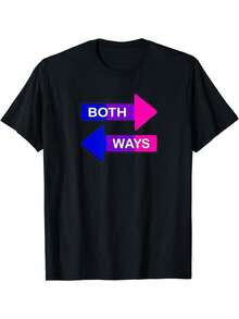 Camiseta Bisexual LGBTQ Bisexual Bidireccional - Negro - Ver 1