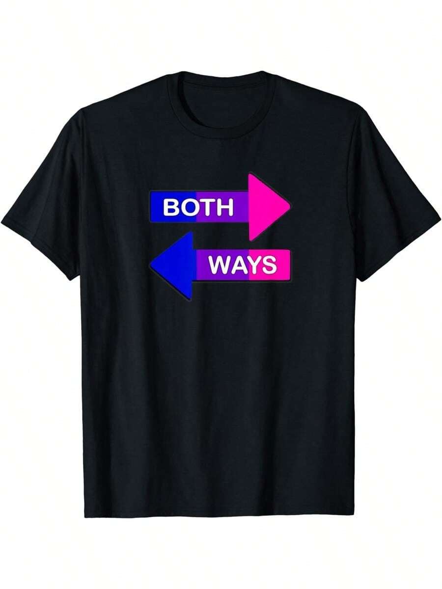 Camiseta Bisexual LGBTQ Bisexual Bidireccional - Negro - Ver 1