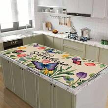 1 pieza Felpudo absorbente para secar platos con diseño de mariposa y flores en acuarela, apto para mesa de comedor, cafetería, alfombrilla de drenaje multiusos, regalo para el hogar, decoración de escritorio - XYLSD-389 - Ver 8