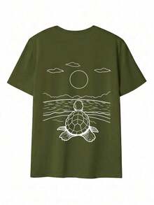 Free Shipping, Local Delivery In Mexico, Delivery In 4 Days. Women's Printed Short-Sleeved Summer T-Shirt, Polyester Fabric, Multifunctional Style, Regular Fit, 180 Grams, 1 Unit. - Army Green - View 4