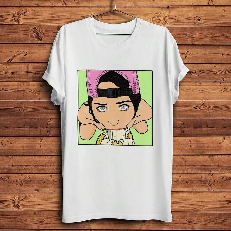 Camiseta divertida con estampado de plátano para hombre, estilo casual, moderno y moderno. Camiseta corta unisex con estampado humorístico, transpirable, de algodón puro de 220 g, para hombre y mujer. Tejido grueso, resistente a las arrugas y que no se deforma fácilmente. Estilo sencillo y versátil, ligero y transpirable, perfecto para ir al trabajo, viajar, acampar, ir de compras y para el tiempo libre diario. - Blanco - Ver 1