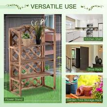 3-Tier Flower Stand/Planter Shelf, Fir Wood, For Indoor & Outdoor Use, Space-Saving, Robust Design, Model 8 - 1PC - 查看 4