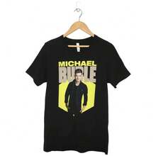 Michael Buble Graphic Band Concert Tee T Shirt Black Yellow Mediumblusas para mujer playeras de mujer vestidos casuales para mujer y2k playeras deportivas para mujer verano camisetas ropa de mujer Fashion Perfect For Daily - Negro - Ver 6