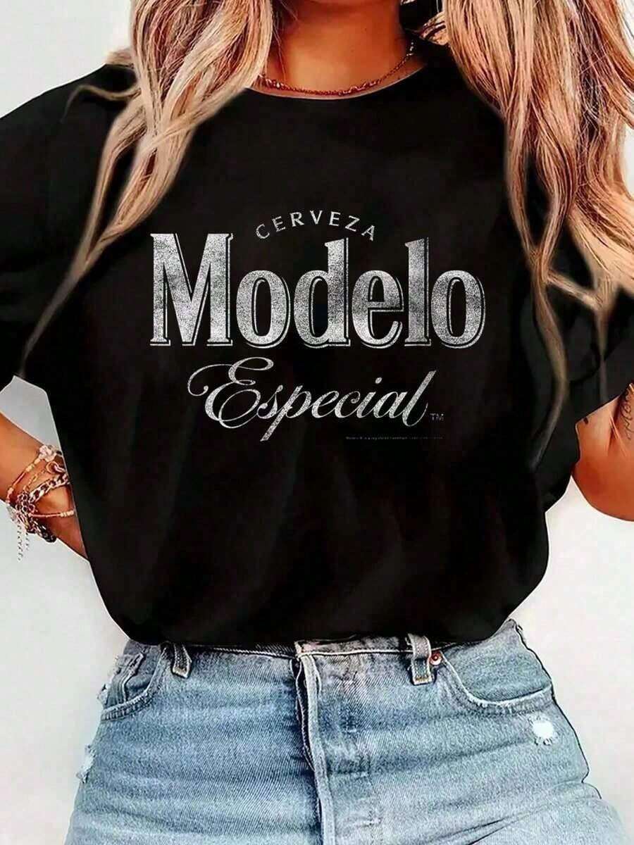 Camiseta de algodón% para mujer, oficialmente licenciada, modelo especial, estilo casual, con cuello redondo, camiseta de verano para mujer, corte holgado, lavada, de manga corta, estilo urbano, unisex, para primavera/verano/otoño, atuendo para el Día de San Valentín, atuendos de verano - Estilo urbano vintage, unisex, holgada, de algodón, de manga corta y cuello redondo. - Negro - Ver 1