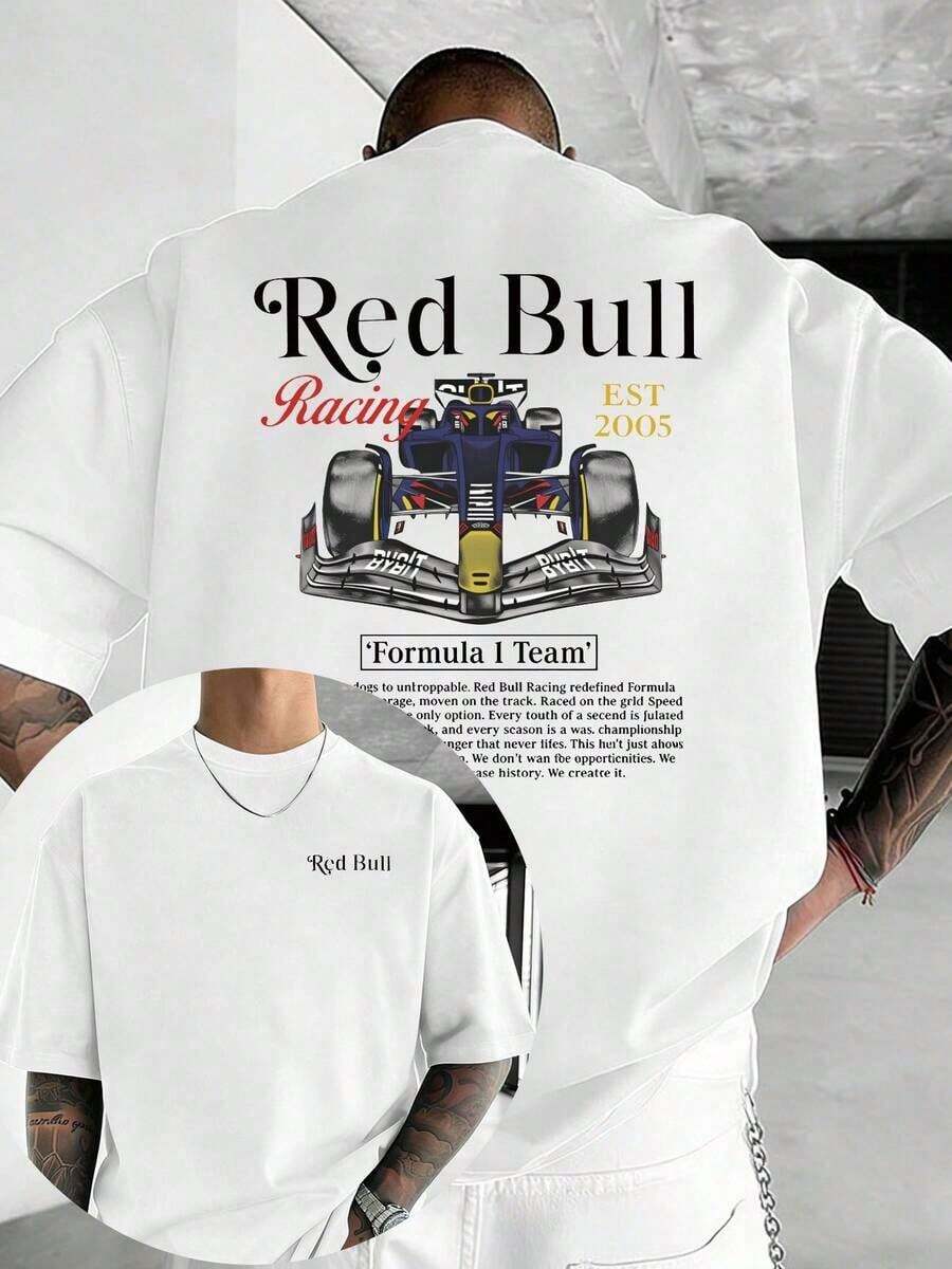 Camiseta GiftOracle Red Bull Racing, Camiseta Estilo Racing del Equipo Red Bull F1, Camiseta de Algodón Puro de Alta Calidad con Estampado a Doble Cara, Ropa Masculina Moderna y Popular, Adecuada para Estilo Vintage Urbano y Ocasiones de Ocio Deportivo al Aire Libre, Ropa Estilo Y2K, Camiseta del Equipo Red Bull F1, Cómoda y Elegante, Opción Ideal para Entusiastas de las Carreras, Regalo Perfecto para Hombres.Suave - Blanco - Ver 1