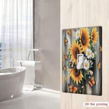 1 chiếc ốp công tắc điện kiểu đồng quê hình hoa hướng dương, ốp trang trí ổ cắm in 2D phẳng, dễ dàng lắp đặt cho phòng ngủ, phòng tắm, phòng khách. - Nhiều màu - Xem 5