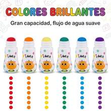 Dot Markers - 12 Colores Marcadores Lavables para Niños con 12 Papeles para Dibujar Sin Tóxicos y Fáciles de Agarrar Ideal para Dibujar Colorear y Aprendizaje Temprano - Exquisito - Ver 4