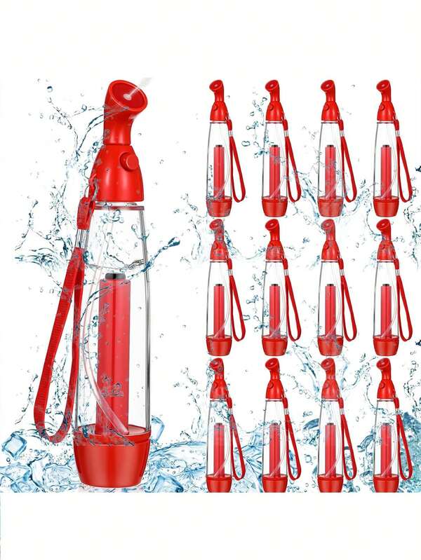 1 Set Of Spray Bottles, Summer Refreshing Spray Bottles, With Portable Rings, Empty Plastic Portable Spray Bottles. Suitable For Outdoor Camping And Hiking, Keeping You Cool In Hot Weather. Reusable For Refilling, It Is An Ideal Travel Accessory Red