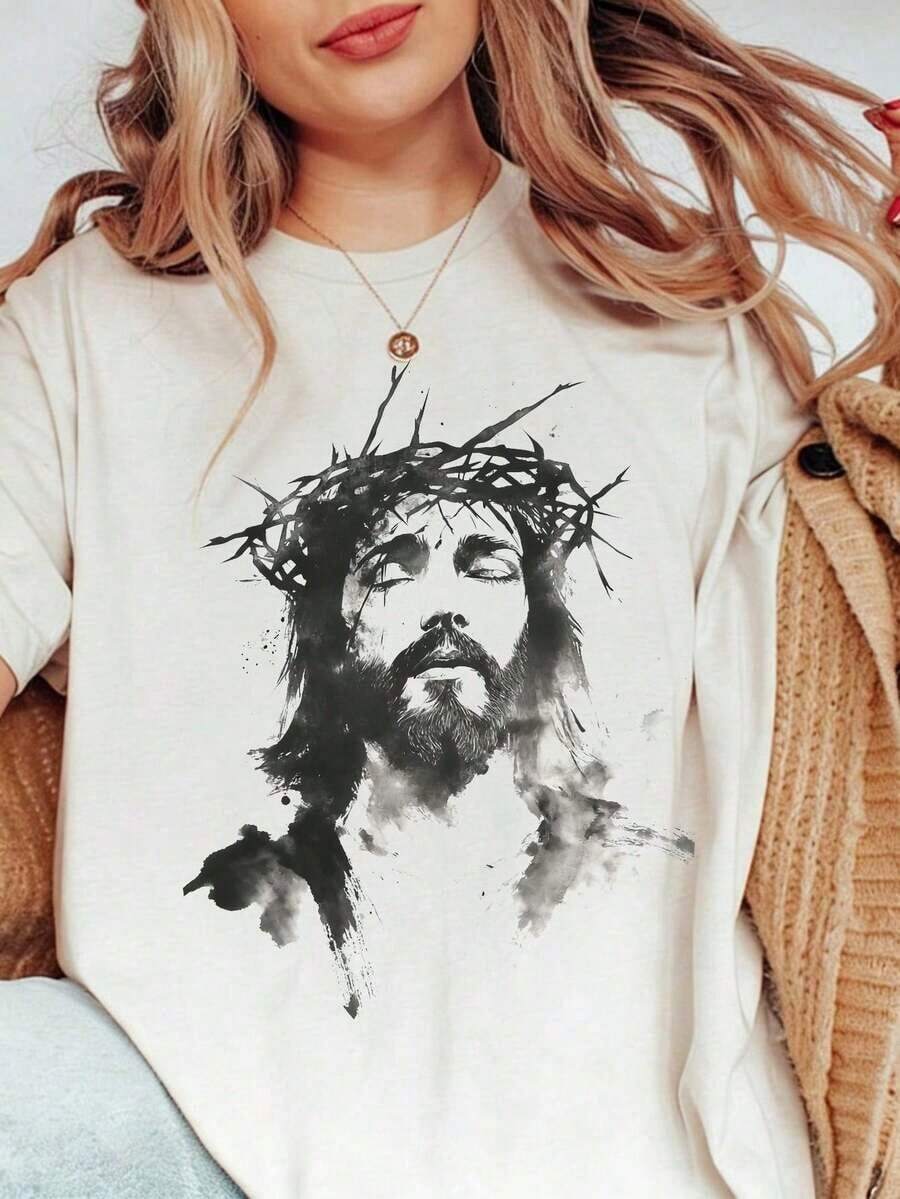 100% algodón ¡Novedad!Blusa de manga corta para mujer, diseño liso, ideal para estar en casa o para uso casual.Oferta por tiempo limitado.Preciosa blusa, cómoda y de largo regular.Lavable a máquina. - Blanco - Ver 1