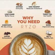 Café con hongos USDA orgánico con 6 hongos adaptagénicos y aceite MCT, café instantáneo de cultivo estadounidense para mejor energía, digestión e inmunidad con cola de pavo, shiitake, melena de león, 30 porciones KDDV - Otros - Ver 1