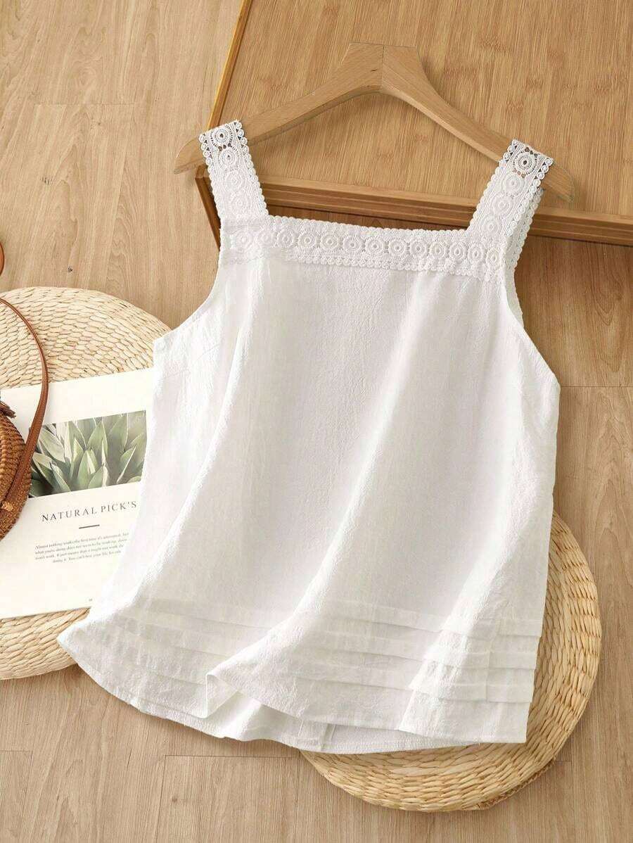Camiseta de tirantes para mujer, estilo de moda minimalista, adecuada para el verano - Blanco 2 - Ver 1