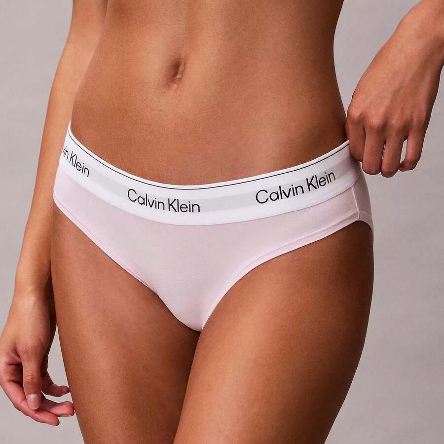 Calvin Klein Icon Cotton Modal Bikini QF8520 Thongs For Women Underwear - 粉紅搖籃 - 查看 1