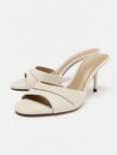 2026 Spring/Summer New Women's Shoes, Mule Style Mid/Low Heel Sandals