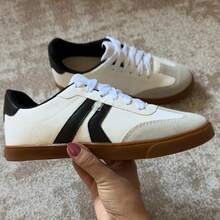 Women's Casual Synthetic Sporty Stylish Fashion Sneakers - New Release - Sizes 34 To 39 - BCO/黑色 - 查看 7