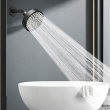 Tatukiko ABS Shower Head Round High Pressure Shower Head 4 In 1 Water Outlet Nozzle High Flow Matte Black Rain Shower Head For Luxury Shower Experience Even At Low Water Pressure - Top Spray - View 6