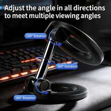 1pc Dual-Sided Magnetic Rotatable Foldable Phone Holder, 360 Degree Rotation, Strong Magnet, Suitable For All Smartphones, Can Be Used On Desk, Car, Wall And Gym, Car Phone Holder, Vanmass Car Phone Mount - Multicolor - View 6